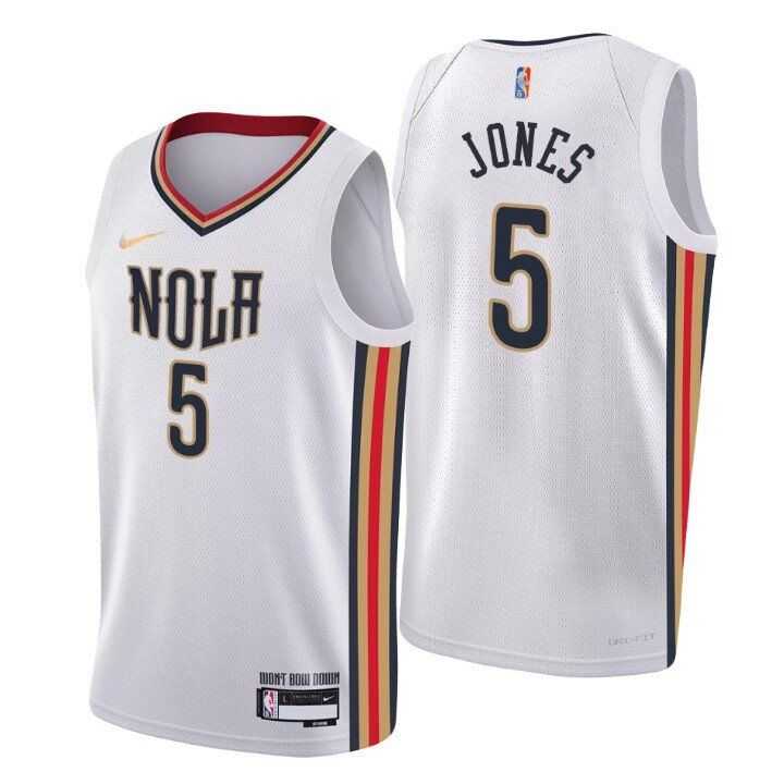 Mens New Orleans Pelicans Herbert Jones White 75th Anniversary City Swingman Stitched Jersey Dzhi->->NBA Jersey